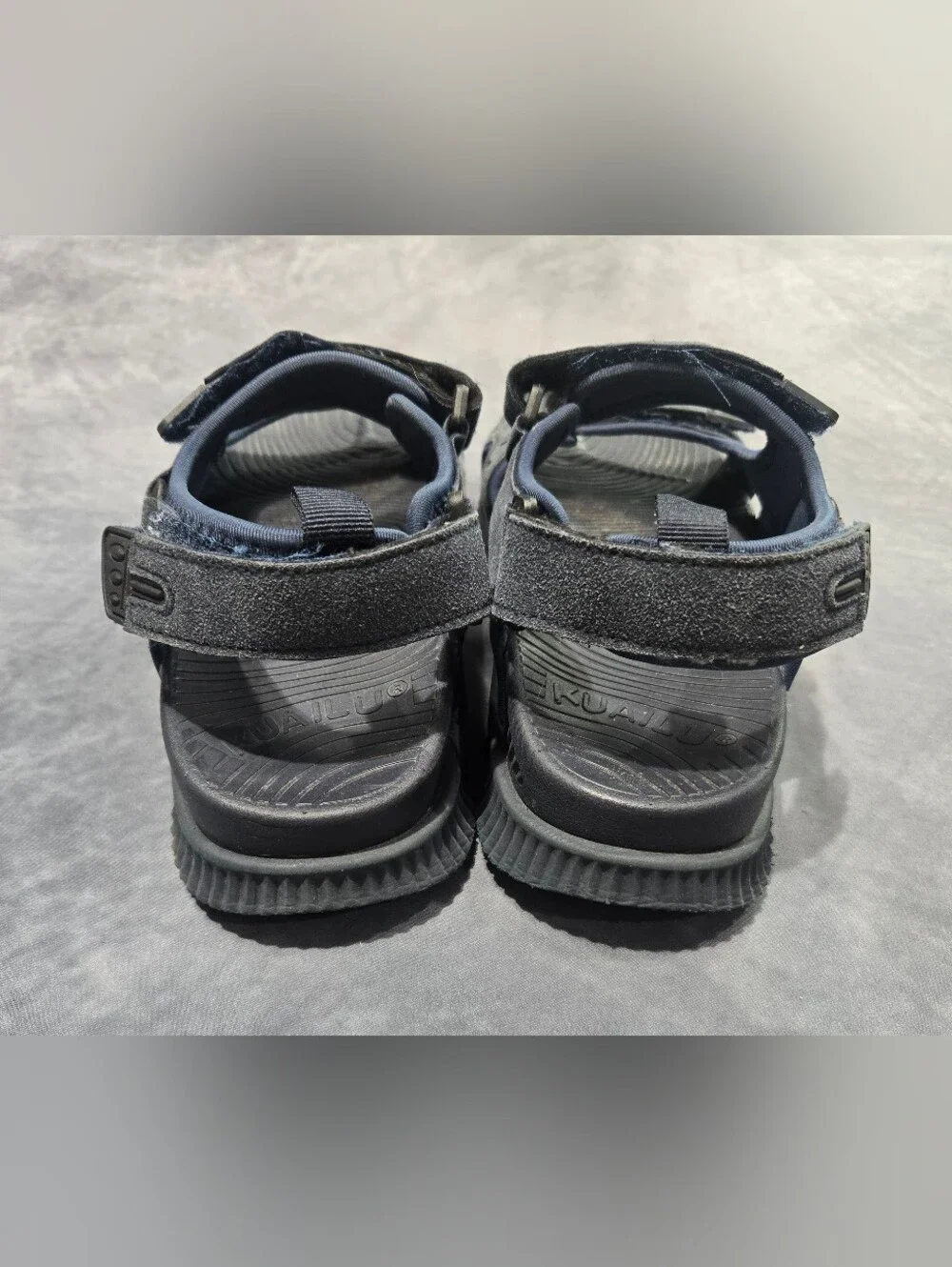 Adjustable Navy Blue Mens Sandals with Cushioned Footbed